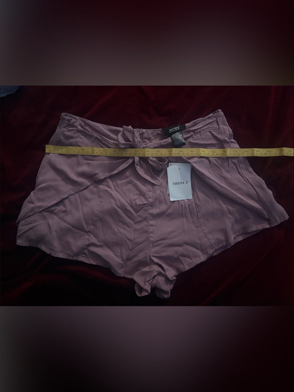 Forever 21 Dusty Mauve High-Waist Tie-Front Shorts